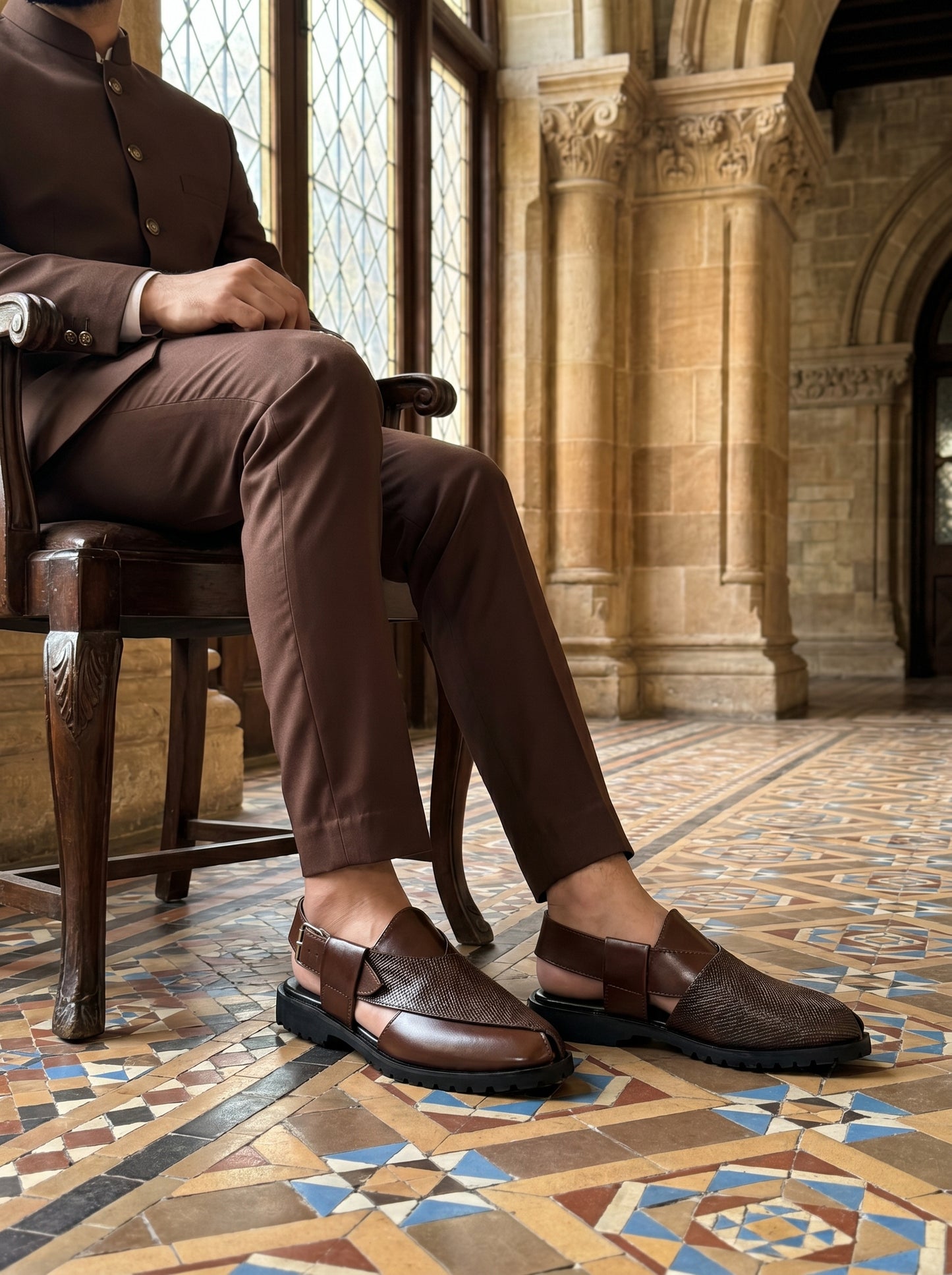 Rustic Ember Peshawari Chappal