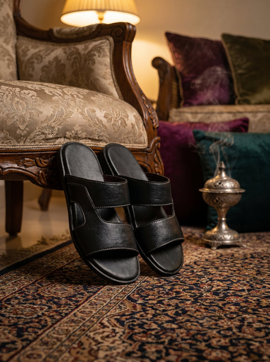 Classic Black Leather Chappal