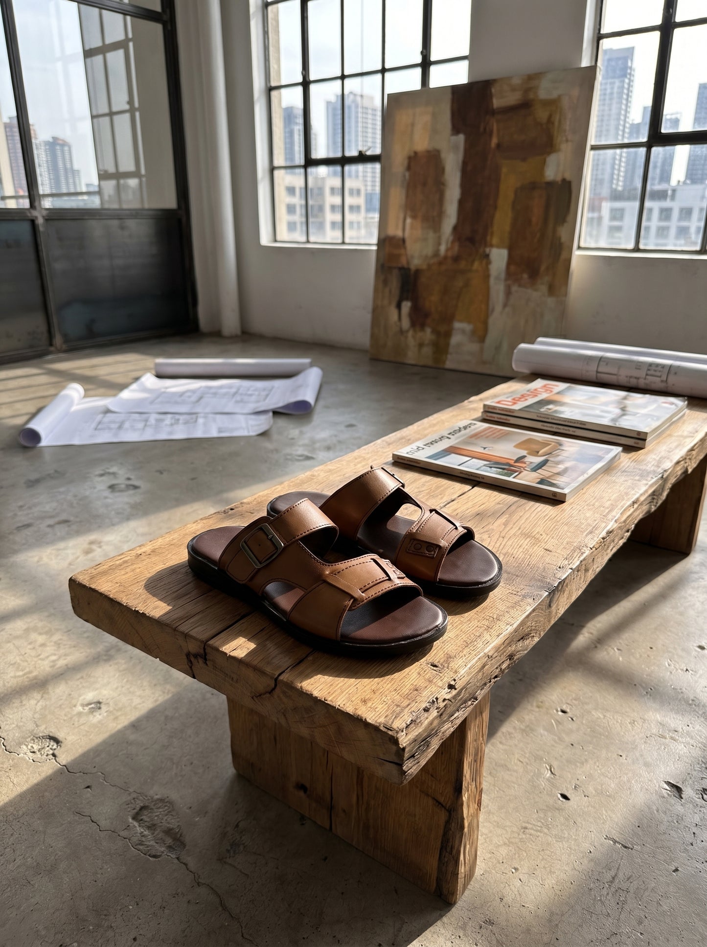 Chestnut Dual-Strap Chappal