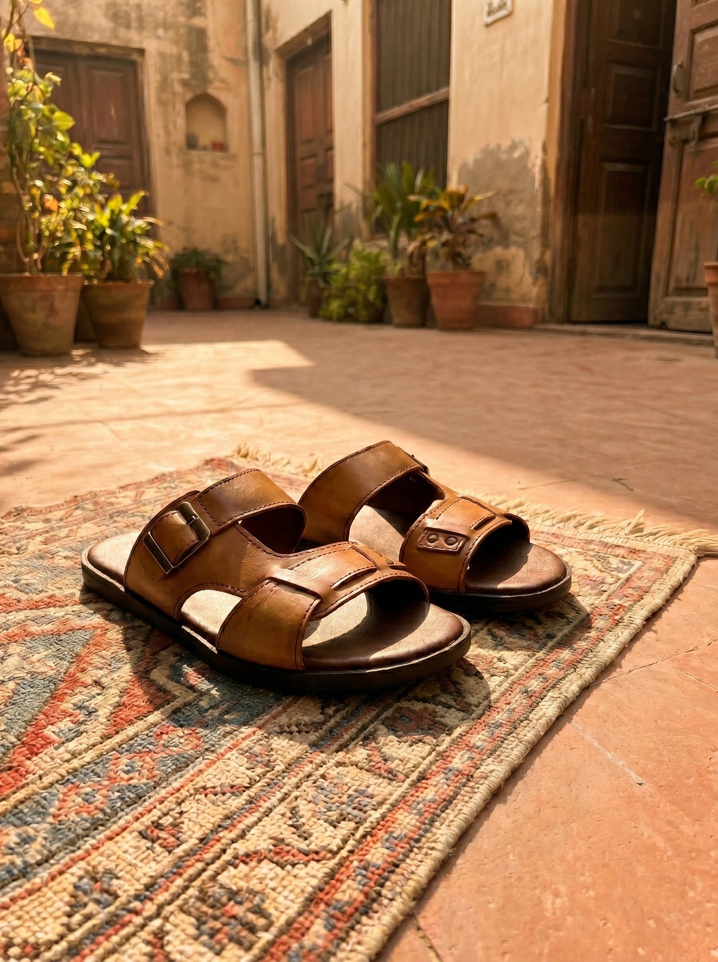 Chestnut Dual-Strap Chappal