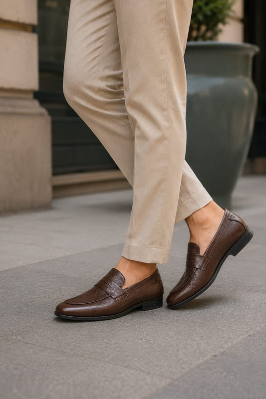 Classic Brown Leather Penny Loafers